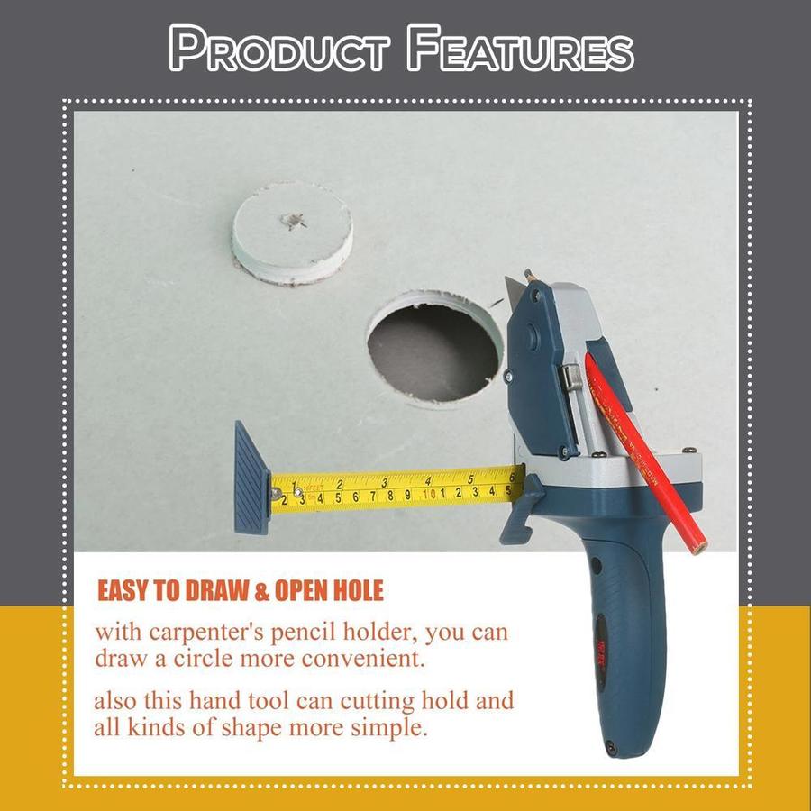 Portable Gypsum Board Cutter Drywall Cutting Artifact Woodworking Tool with  Tape
