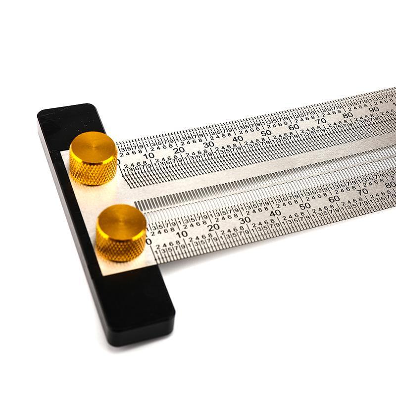 Stainless Steel Scribing Ruler, T Type, Marking Ruler, Precision Ruler  Carpenter Measuring Tool For Locating And Marking Carpentry Mortices(300mm)